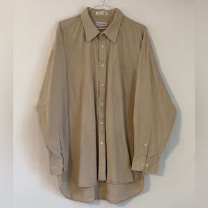 Christian Dior Men's Beige Tan Button-Down Dress Shirt